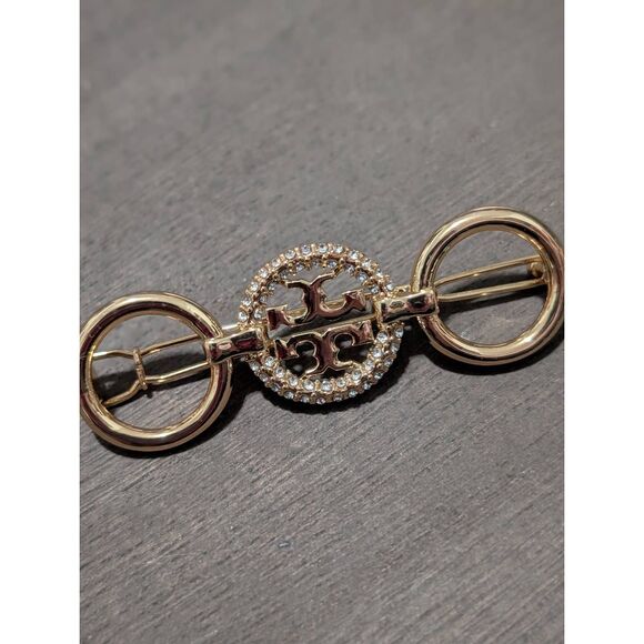 TORY BURCH Miller Pave Gold Circular Hair Barrette main image 5